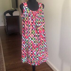 NWT Madison Leigh sleeveless shift dress, multicolor geometric size 12